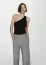 Top Asim Negro Talla XS  Mujer Mango