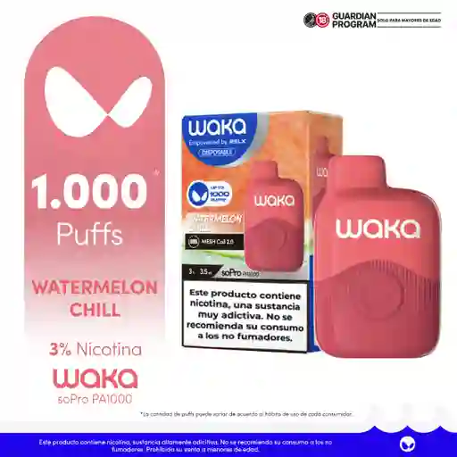 WAKA Vape Mini Watermelon Chill 3% 1000 Puff