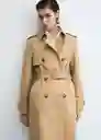 Gabardina Trench Polana Beige Talla 26 Mujer Mango