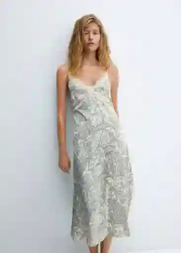 Vestido Adele-W Off White Talla S Mujer Mango