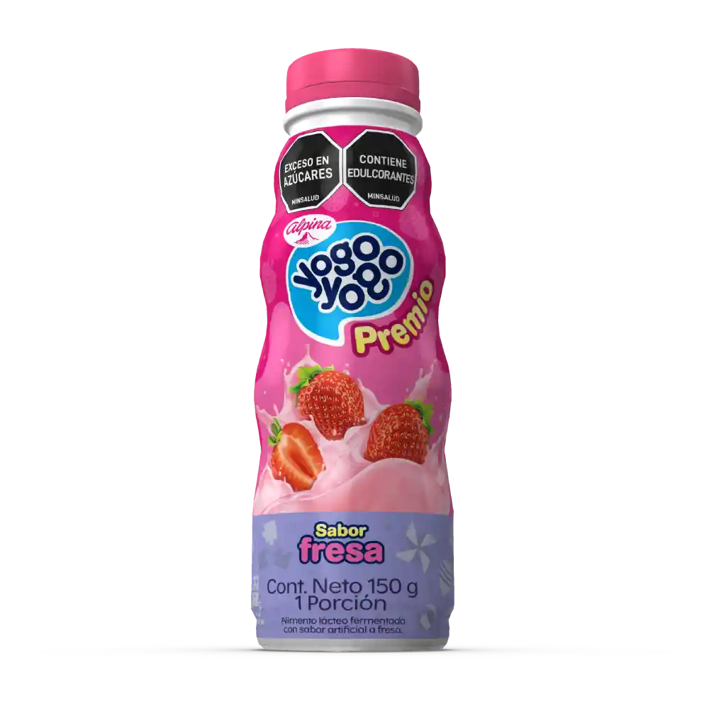 Yogo Yogo Yogurt Alimento Lácteo Sabor Fresa