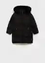 Abrigo Anorak Nacha Negro Talla 09 Niñas Mango