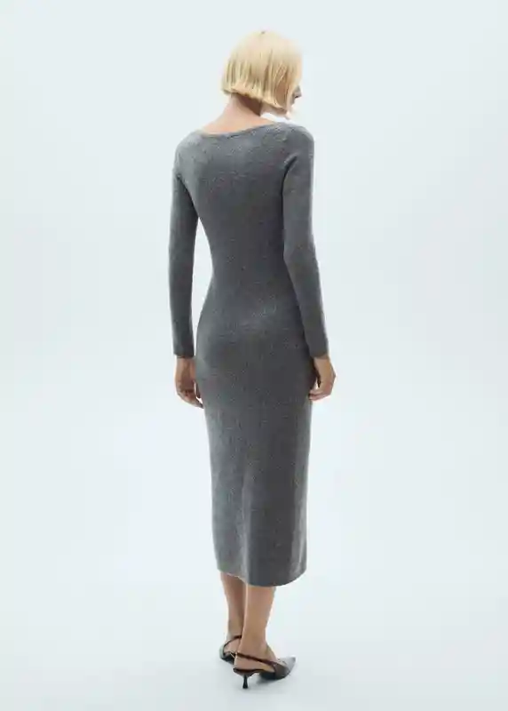 Vestido Seeds Gris Medio Vigore Talla M Mujer Mango