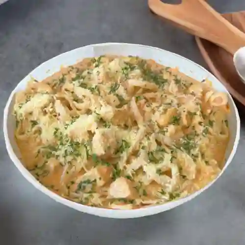 Espaguetis con Pollo + Papa