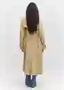 Abrigo Trench Copito Beige Talla S Mujer Mango