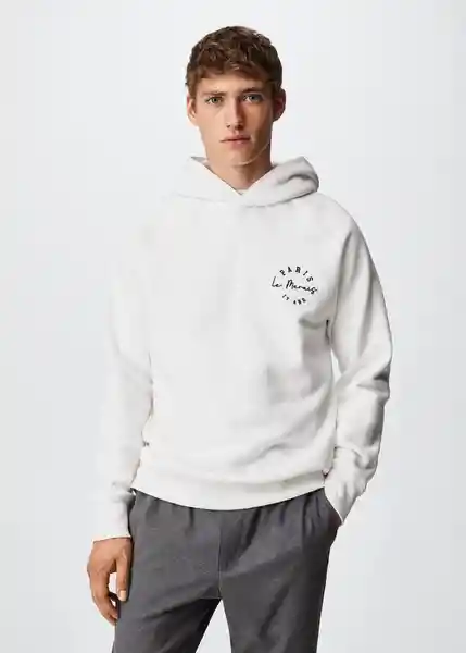 Sudadera Arlethw Blanco Talla M Hombre Mango