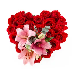 Flores Canasta De Corazón Amor Romantico