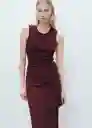 Vestido Ferti Burdeos Talla XS Mujer Mango
