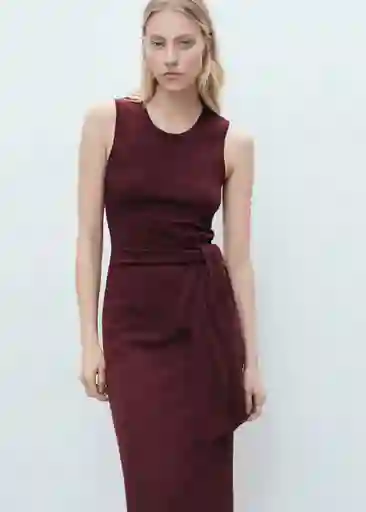 Vestido Ferti Burdeos Talla XS Mujer Mango