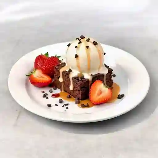 Brownie con helado