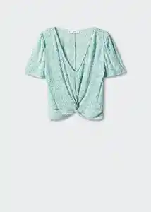 Blusa Suizo Turquesa Talla 24 Mujer Mango