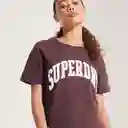 Superdry Camiseta Varsity Arch Boxy Tee Morado Talla L