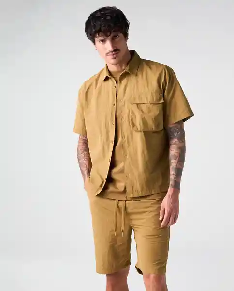 Camisa Hombre Café Talla M 812G002_CAF180830