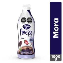 Finesse Yogurt Sin Azúcar 0% Grasa Sabor A Mora