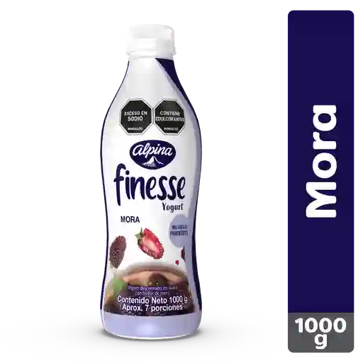 Finesse Yogurt Sin Azúcar 0% Grasa Sabor A Mora