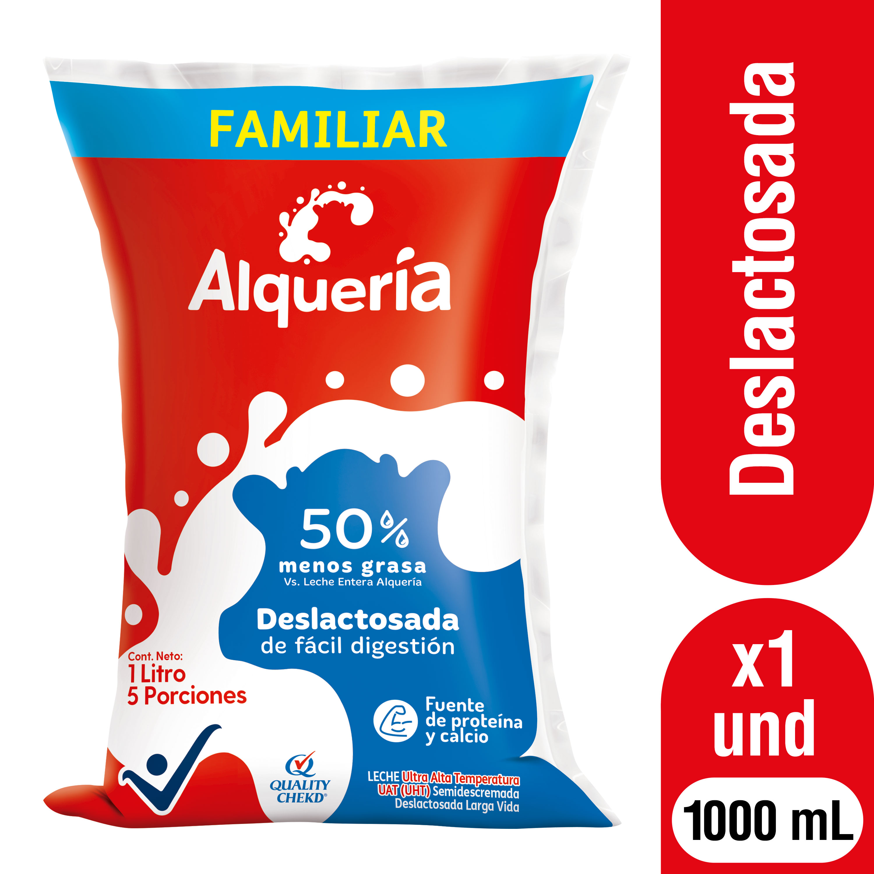 Alquería Leche Semidescremada Deslactosada 1000 ml
