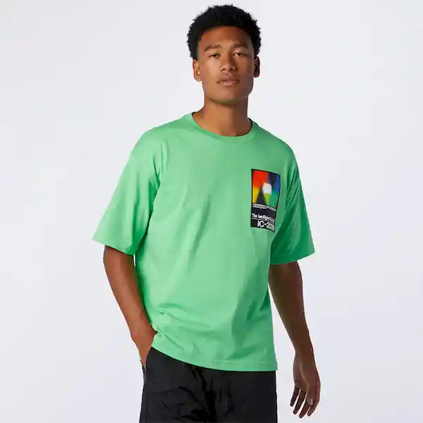 New Balance Camiseta Para Manga Corta Verde Talla XL