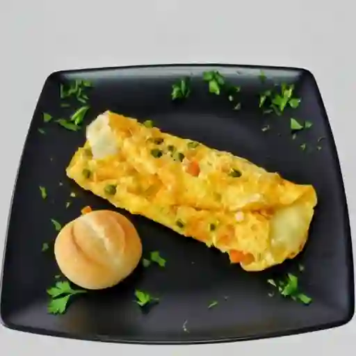 Omelete de pollo.