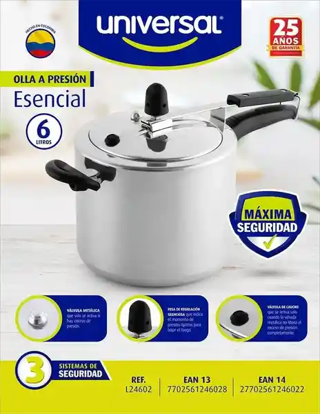 Universal Olla a Presión Esencial 6 L