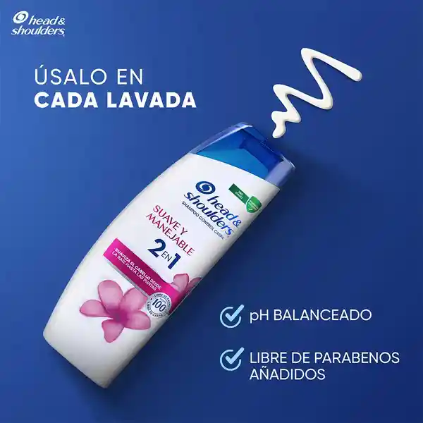 Head & Shoulders Shampoo 2 en 1 Suave Y Manejable 650 mL