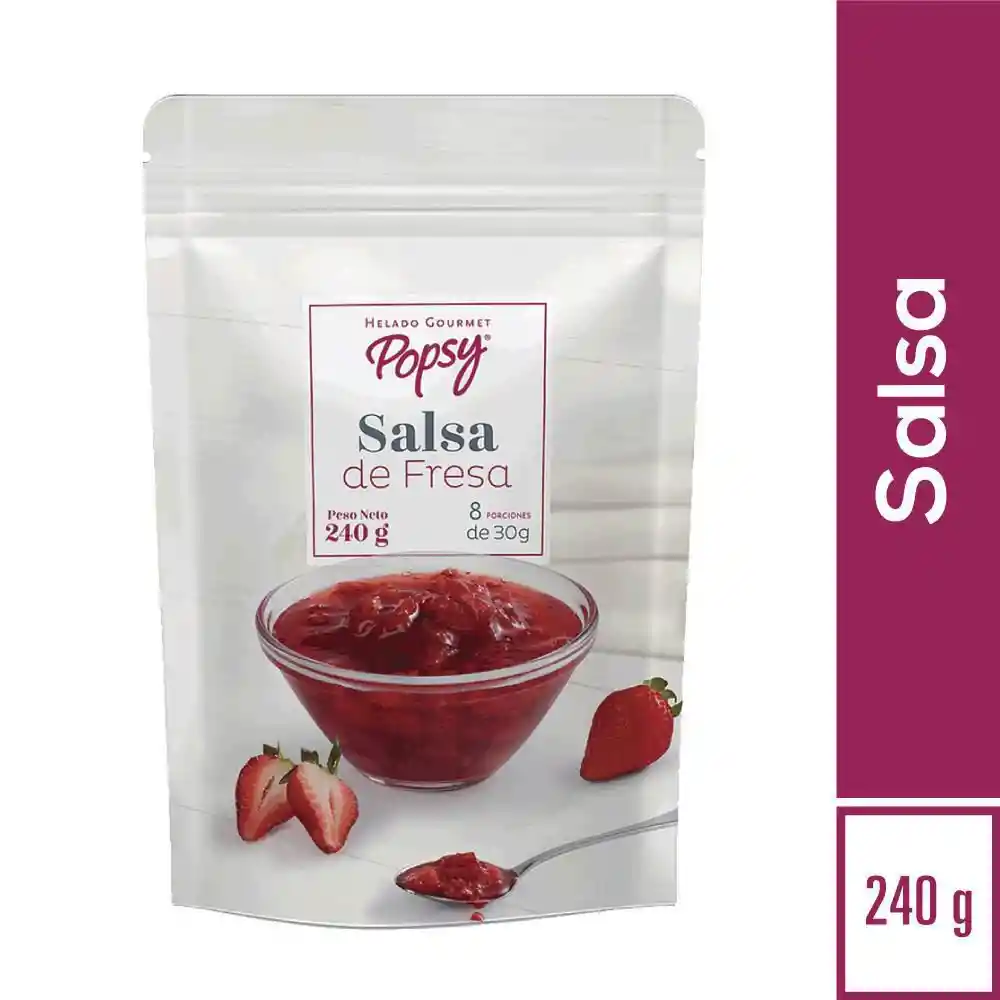 Popsy Helado Gourmet Salsa de Fresa