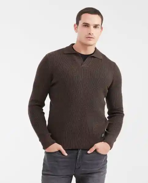 Suéter Tejido Refined Café Tostado Medio Talla M Chevignon