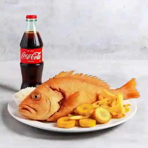 Combo Mojarra Roja Frita + Coca Cola Original 400ml