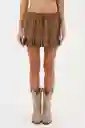 Falda Corta Amanecer Café Talla 02 M