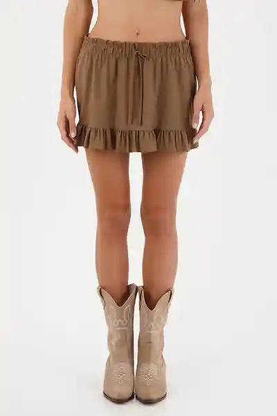 Falda Corta Amanecer Café Talla 02 M