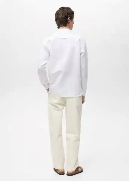 Camisa Chennai Blanco Talla M Hombre Mango
