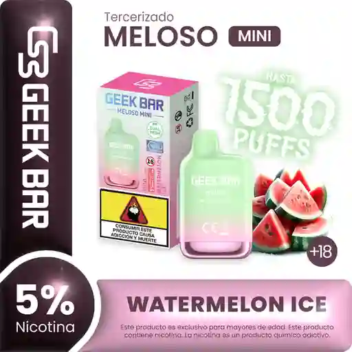 Geek Bar Vape Meloso Mini Watermelon Ice 1500 Puffs 5% Nicotina