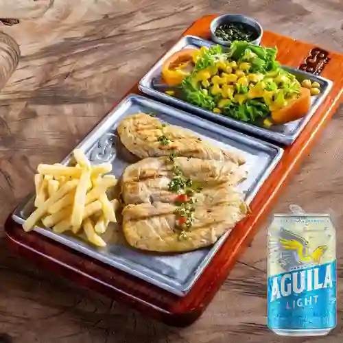 Combo Pechuga Vacana + Cerveza Aguila Light Lta 330ml