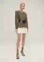 Falda Trilium Crudo Talla 38 Mujer Mango