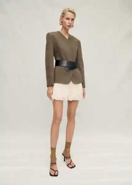 Falda Trilium Crudo Talla 38 Mujer Mango