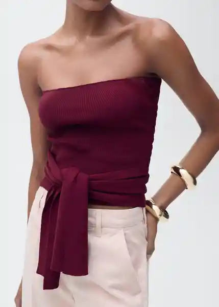 Top Julito Granate Talla M Mujer Mango