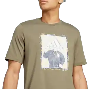 Adidas Camiseta Manga Corta Lifestyle de Hombre Verde Talla S
