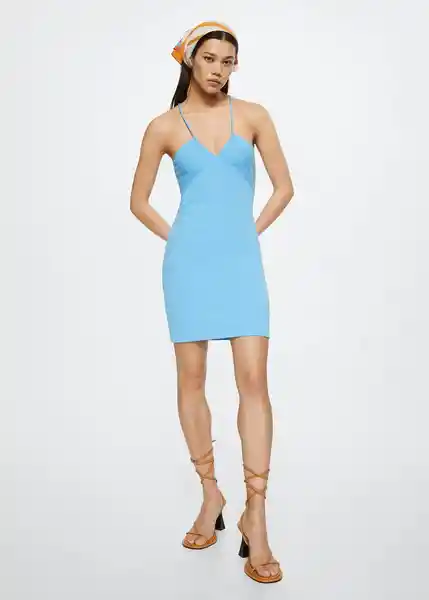 Vestido Nuvers Turquesa Talla S Mujer Mango