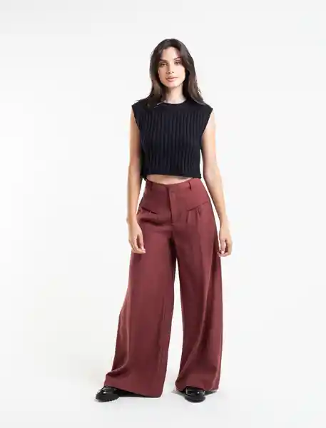  Pantalon Neru Cafe Maranon Oscuro Talla 10 Naf-Naf 
