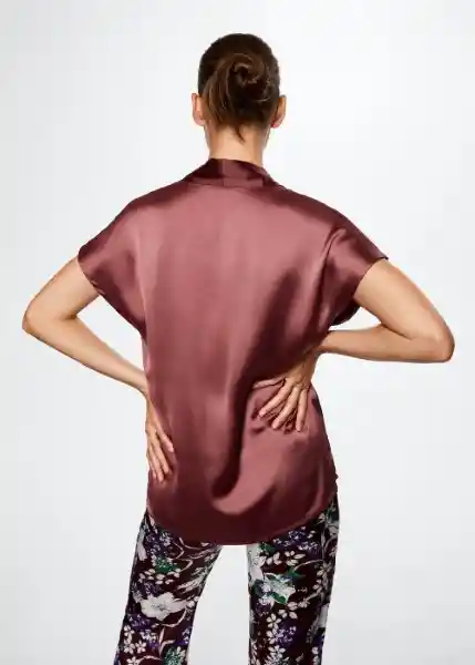 Blusa Cristal-A Vino Talla L Mujer Mango