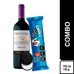 Frontera Vino Tinto Merlot Chile + Galleta Oreo Chocolate