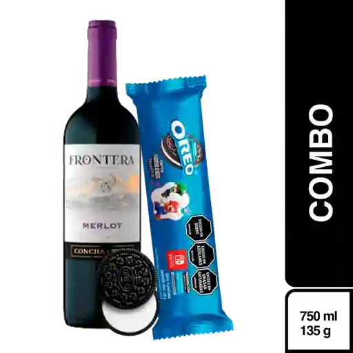 Frontera Vino Tinto Merlot Chile + Galleta Oreo Chocolate