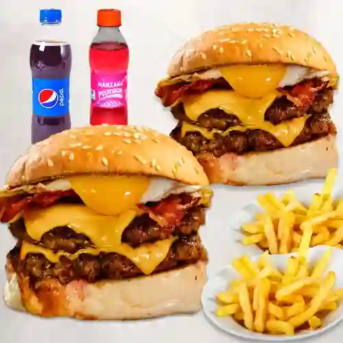 Dos combos doble res huevo frito