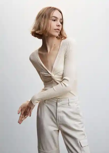 Saco Jersey Risu Crudo Talla S Mujer Mango