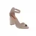 Sandalias Tacón Cairo Beige Talla 38