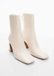 Botines Cami Blanco Talla 38 Mujer Mango