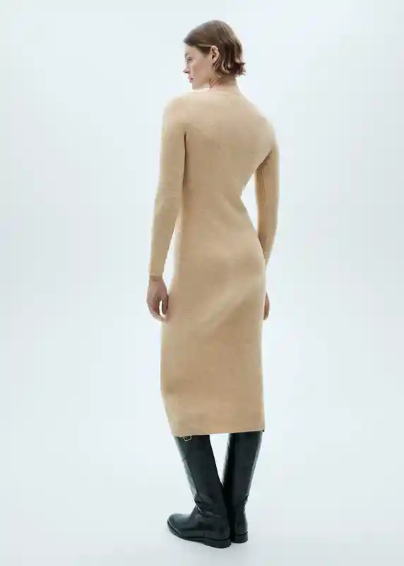 Vestido Seeds Camel Talla M Mujer Mango