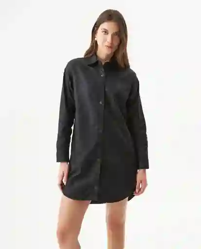 Vestido Camisero Corto Negro Noche Ultraoscuro T M Chevignon