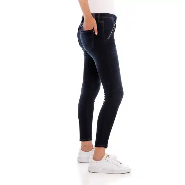 Marithé Francois Girbaud Jean Zipper High Azul Oscuro Talla 7