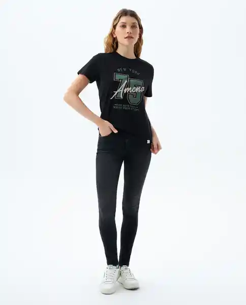 Jean Mujer Negro Talla 12 339f606 Americanino