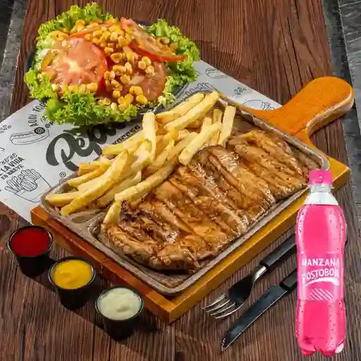 Promo Pechuga Asada + Gaseosa Pet 400 ml